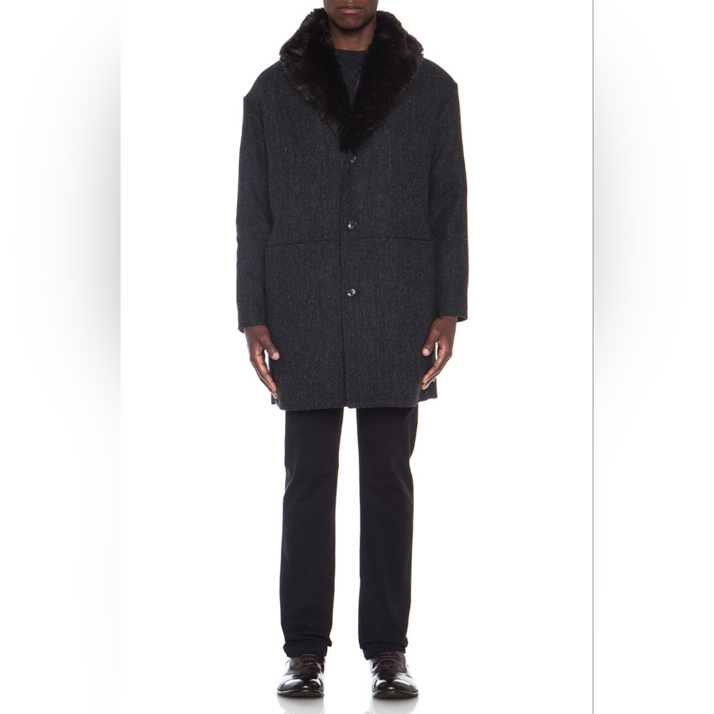 A.P.C. x Harris Tweed Mac Coat | Herringbone Wool | Like New | Rare Find